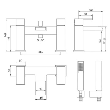 Deva Sicily Chrome Bath Shower Mixer Tap
