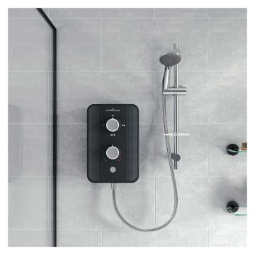 Gainsborough Slim Duo Piano Black Electric Shower 8.5kW