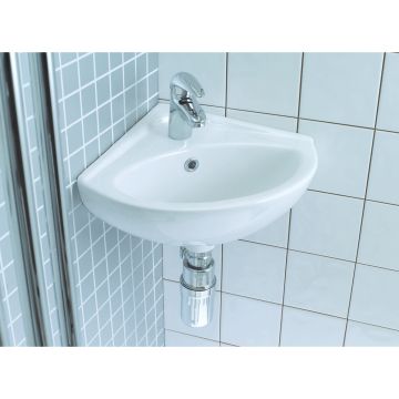 Lecico Atlas 1 Tap Hole Cloakroom Corner Basin 470 x 417mm