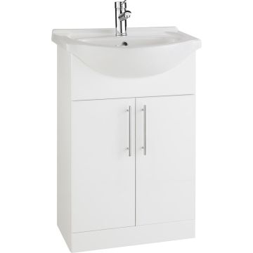 White 550mm Bathroom Vanity Unit & Basin