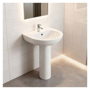 Pimlico 1 Tap Hole 530mm Basin & Pedestal Pack
