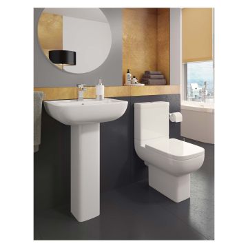 K-Vit Options 600 1 Tap Hole 550mm Basin & Pedestal Pack
