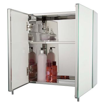 Croydex Avon Stainless Steel Double Mirror Door Bathroom Cabinet