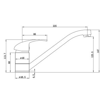 Deva Pisa Mono Kitchen Mixer Tap