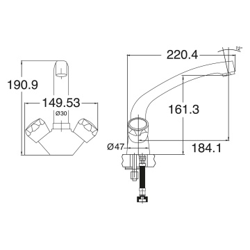 Deva Essentials Altea Mono Kitchen Mixer Tap