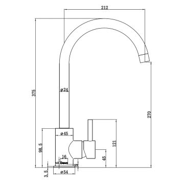 Deva Turin Mono Kitchen Mixer Tap