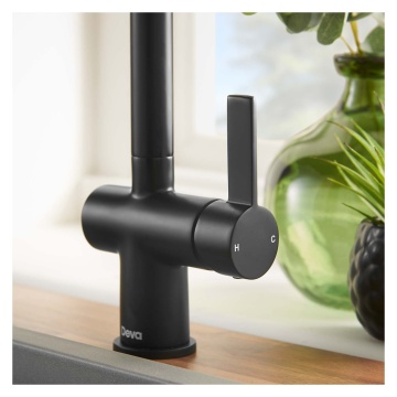 Deva Madrid Black Pull Out Mixer Tap
