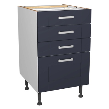 Verona Navy 500mm Four Drawer Unit