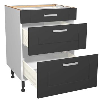 Verona Dark Grey 600mm Three Drawer Unit