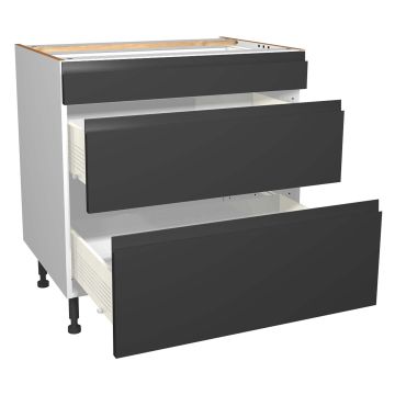 Capri Dark Grey 800mm Three Drawer Unit Pack 1 of 2