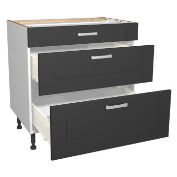 Verona Dark Grey 800mm Three Drawer Unit Pack 2 of 2