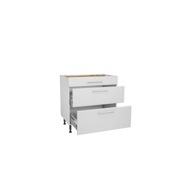 Paris White 800mm Three Drawer Unit Pack 2 of 2