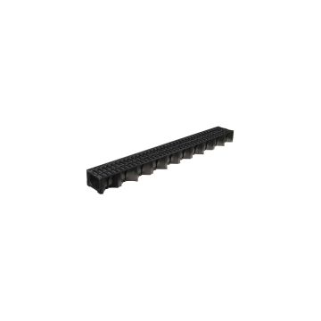 ACO HexDrain 1m Channel with Black Plastic Grating