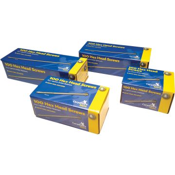 Carpenters Mate Heavy Duty Hex Head Screws 90mm Pack of 100