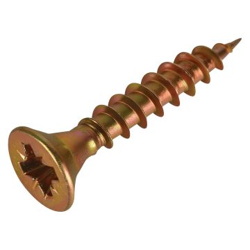 FIX-IT Single Thread Zinc & Yellow Woodscrews 3.5 x 20mm Pack of 200