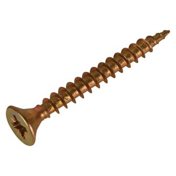 FIX-IT Single Thread Zinc & Yellow Woodscrews 4 x 35mm Pack of 200