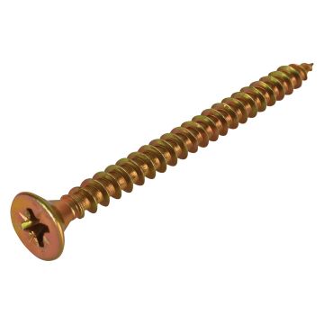 FIX-IT Single Thread Zinc & Yellow Woodscrews 5 x 60mm Pack of 200