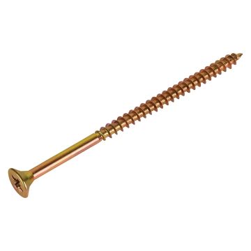 FIX-IT Single Thread Zinc & Yellow Woodscrews 5 x 90mm Pack of 100