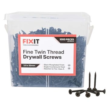 FIX-IT Twin Thread Drywall Screws 3.5 x 32mm Pack of 1000