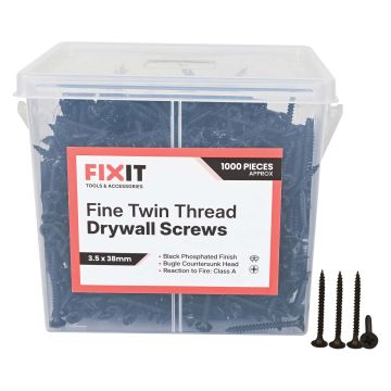 FIX-IT Twin Thread Drywall Screws 3.5 x 38mm Pack of 1000