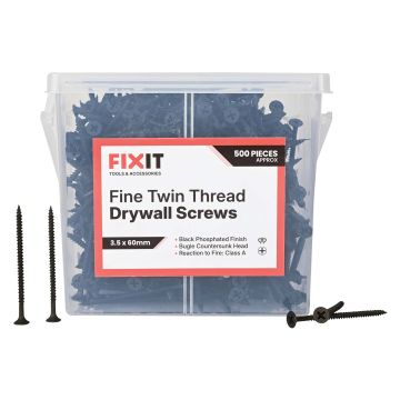 FIX-IT Twin Thread Drywall Screws 3.5 x 60mm Pack of 500