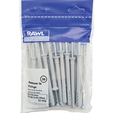 Rawlplug Hammer Fixers 8 x 100mm Pack of 20