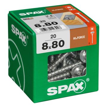 Spax Wirox Construction Screws 8 x 80mm Pack of 20