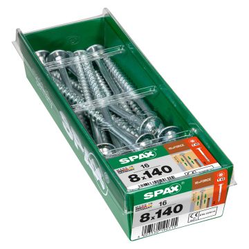 Spax Wirox Construction Screws 8 x 140mm Pack of 16