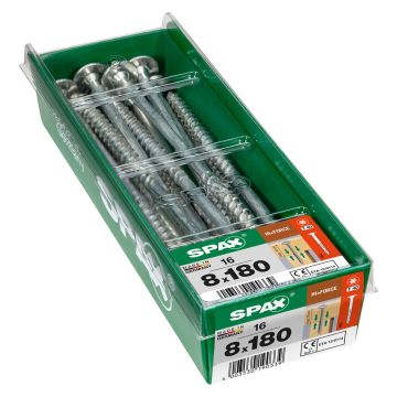 Spax Wirox Construction Screws 8 x 180mm Pack of 16