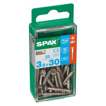 Spax CSK T-Star Stainless Steel Screws 3.5 x 30mm Pack of 25