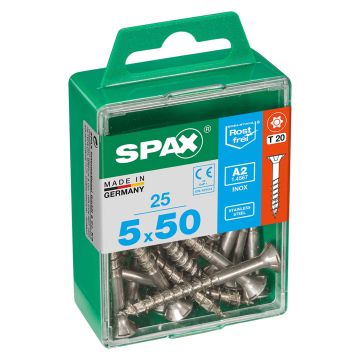 Spax CSK T-Star Stainless Steel Screws 5 x 50mm Pack of 25
