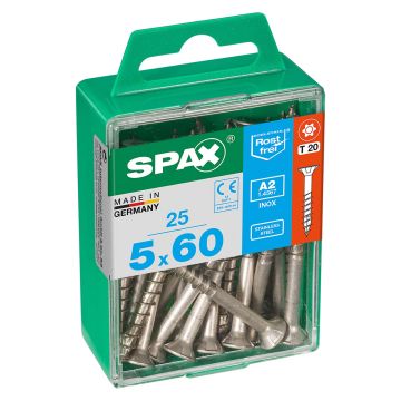 Spax CSK T-Star Stainless Steel Screws 5  x 60mm Pack of 25
