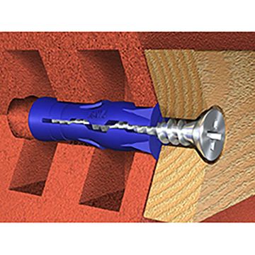 Rawlplug Uno Plugs Blue 8 x 32mm Pack of 80