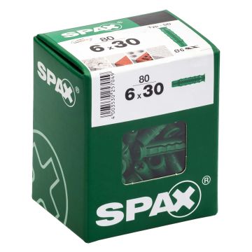 Spax Green Nylon Plugs 6 x 30mm Pack of 80