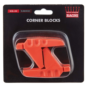Ragni Rubberised Non-Slip Corner Block Orange Pack of 2