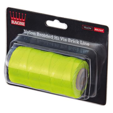 Ragni Nylon Brick Line Hi Vis Yellow 76m 