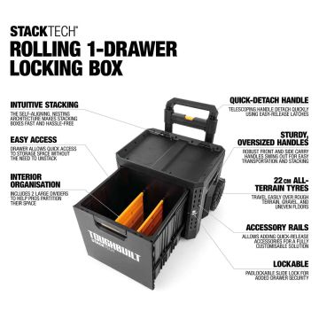 ToughBuilt StackTech 1-Drawer Rolling Locking Box