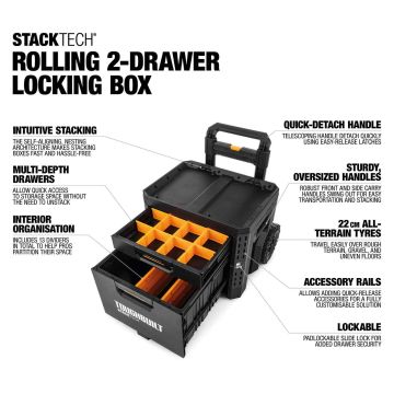 ToughBuilt StackTech 2-Drawer Rolling Locking Box