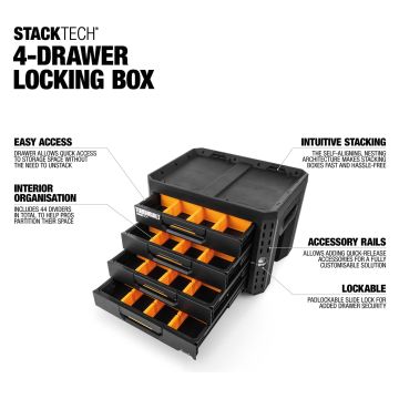 ToughBuilt StackTech 4-Drawer Locking Box