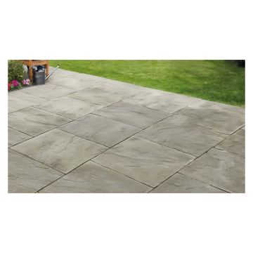 Stonemarket Ryton Riven Utility Slab Grey 450 x 450 x 32mm
