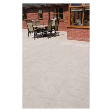 Bellstone Kreme Porcelain Paving Slabs 600 x 600 x 20mm Pack of 2