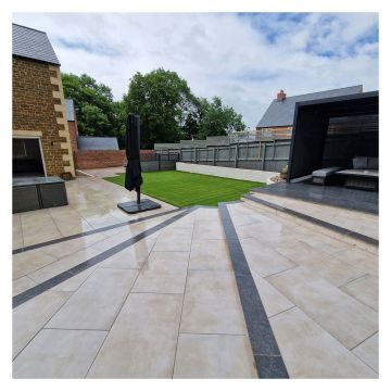 Vitripiazza Dusk Sand Porcelain Paving Slabs 900 x 600 x 20mm Pack of 2