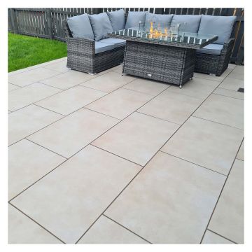 Vitripiazza Dusk Sand Porcelain Paving Slabs 900 x 600 x 20mm Pack of 2