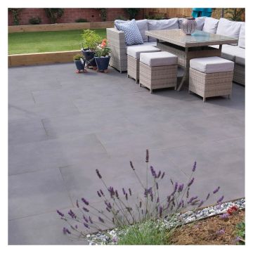 Vitripiazza Dusk Grey Porcelain Paving Slabs 900 x 600 x 20mm Pack of 2