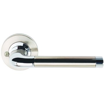 Argo Privacy Door Handle Satin Nickel / Polished Chrome