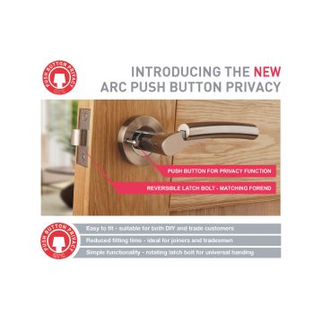 Argo Privacy Door Handle Satin Nickel / Polished Chrome