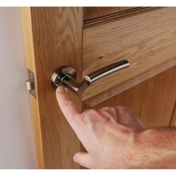 Argo Privacy Door Handle Satin Nickel / Polished Chrome