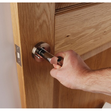 Argo Privacy Door Handle Satin Nickel / Polished Chrome