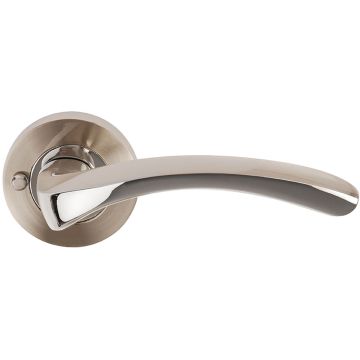 Ark Privacy Door Handle Satin Nickel / Polished Chrome