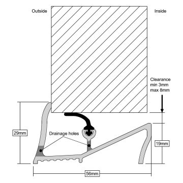 Stormguard Lowline Door Threshold Gold 838mm